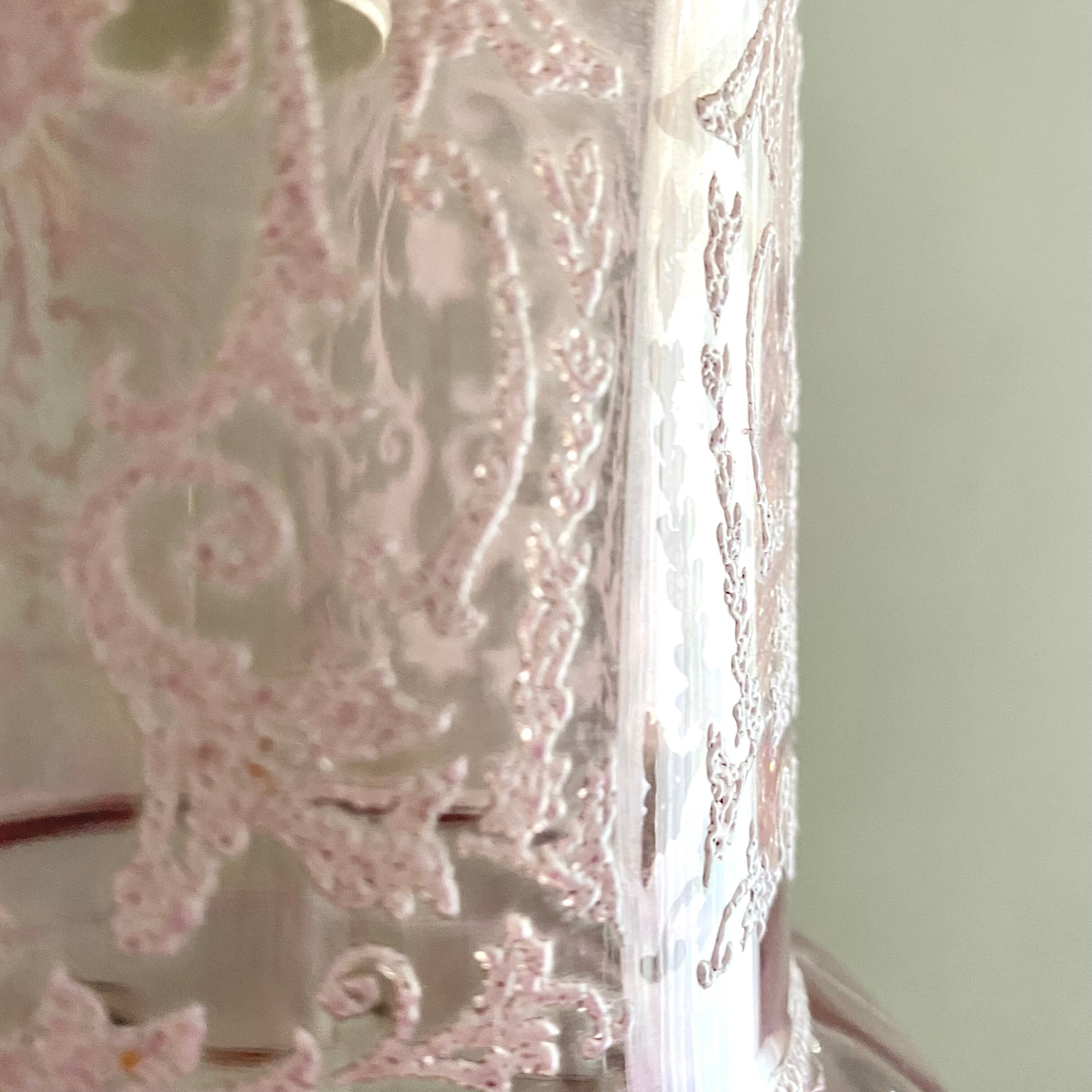 Suspension vintage en verre rose