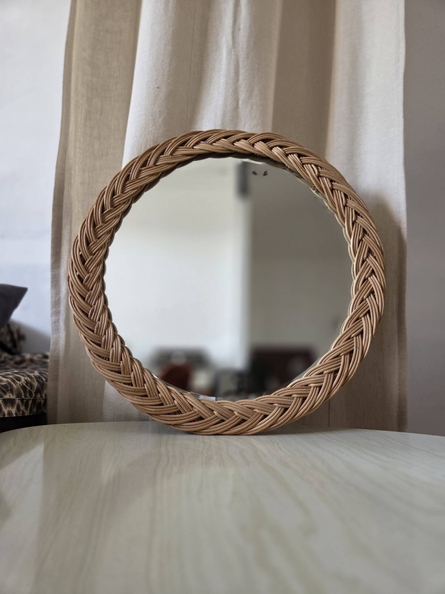 Period rattan mirror