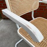 Cesca Chair model with armrest in white