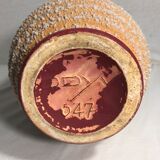 Old vase ball Odyv ceramic rose violet decoration 70s vintage