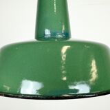 Industrial green enamel pendant lamp, 1960s