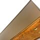 Veneered burl walnut chest of drawers with light warm brown glass top