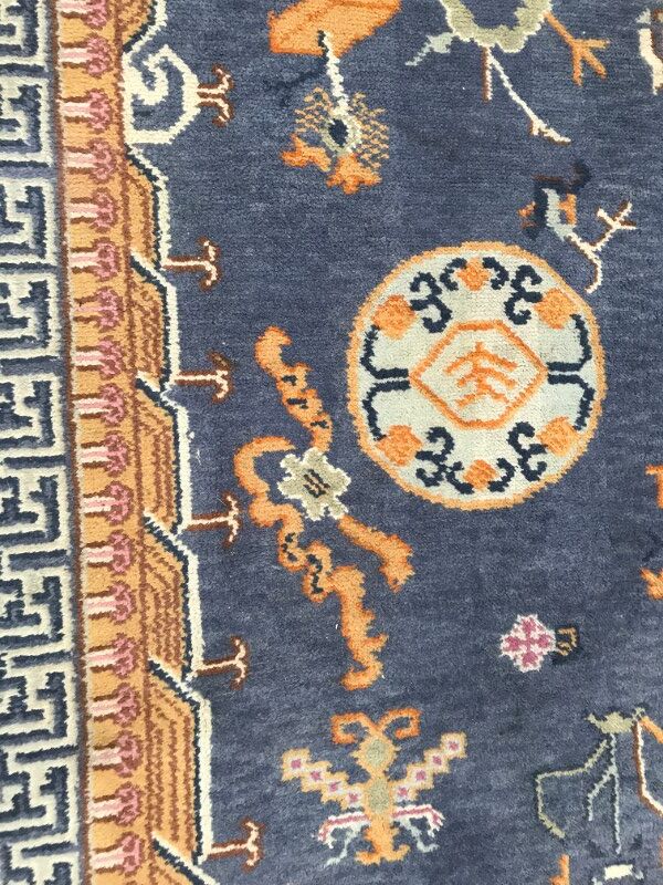 Tapis ancien européen motif chinois 192x302 cm
