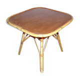 Vintage wicker rattan lounge coffee table