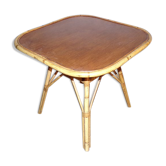 Vintage wicker rattan lounge coffee table