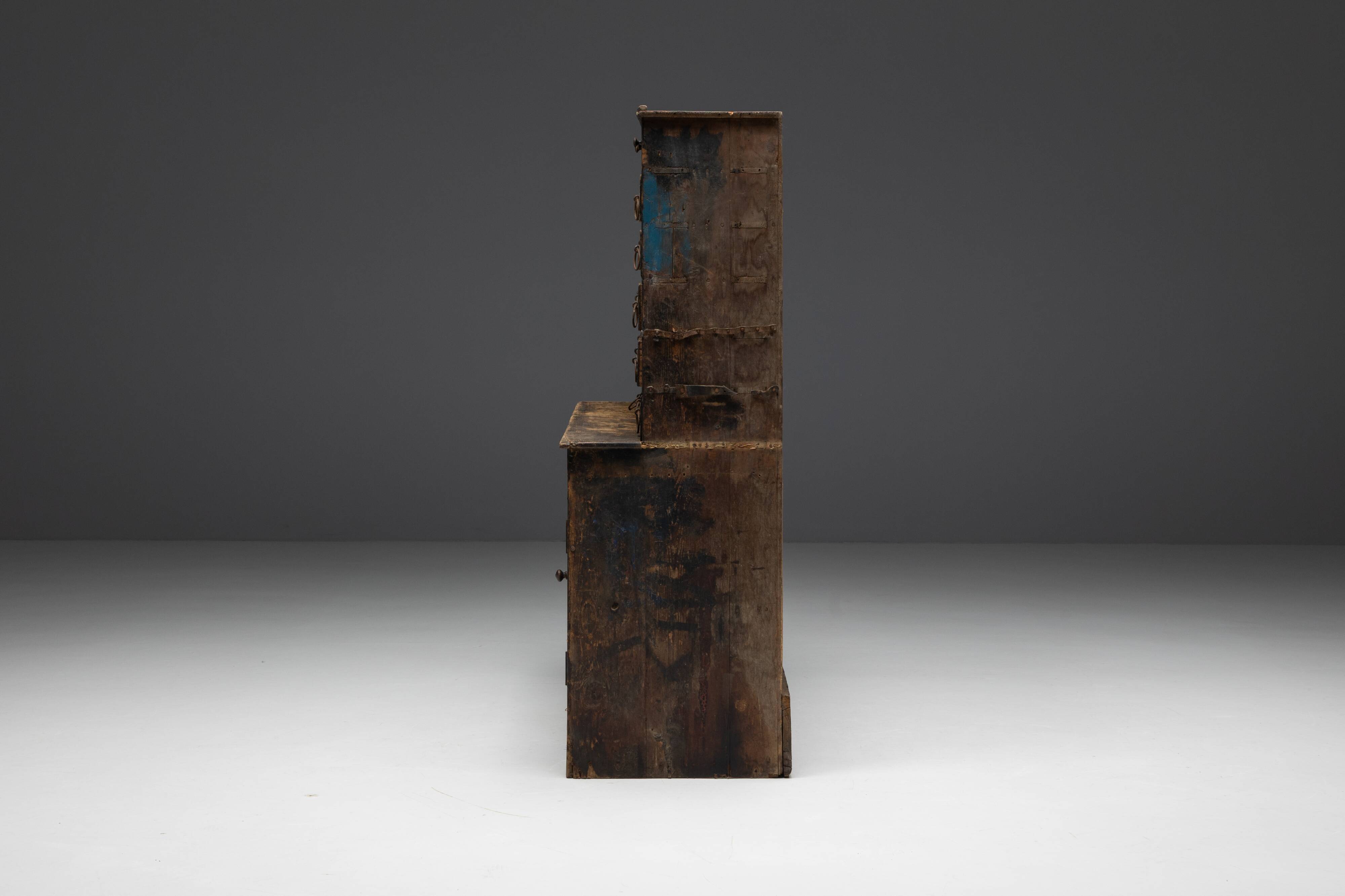 Travail Populaire Apothecary Cabinet, France, 19th Century