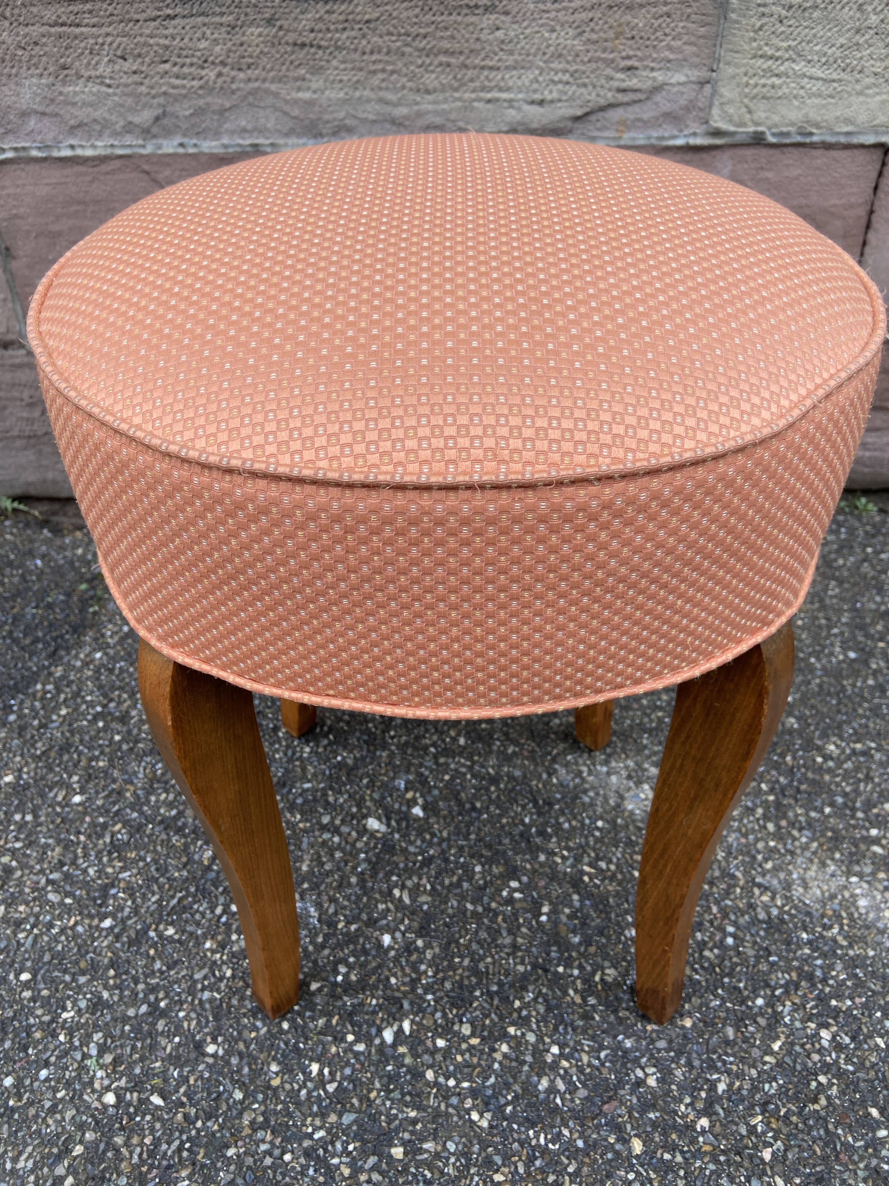 antique Scandinavian ottoman stool 1950