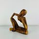 Sculpture thinker in teak, Scandinavian style