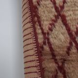 Vintage organic woon brown angora mohair tulu rug runner 2.8 x 6.8 ft