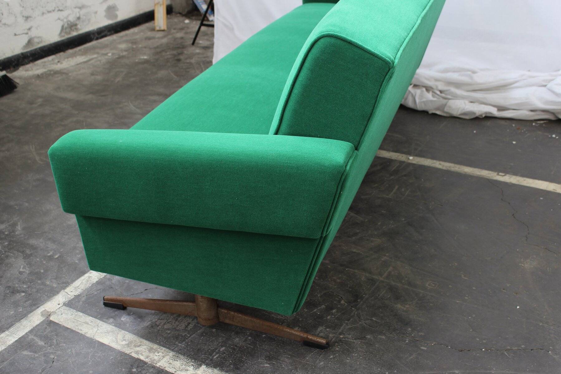 Emerald Green Mid-Century Canapé, Italy