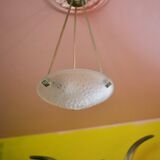 Chandelier signed Muller Frères Lunéville, Art Deco suspension, nickel-plated bronze chandelier, ceiling lamp,