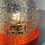 Lampe boule vintage en verre transparent orange