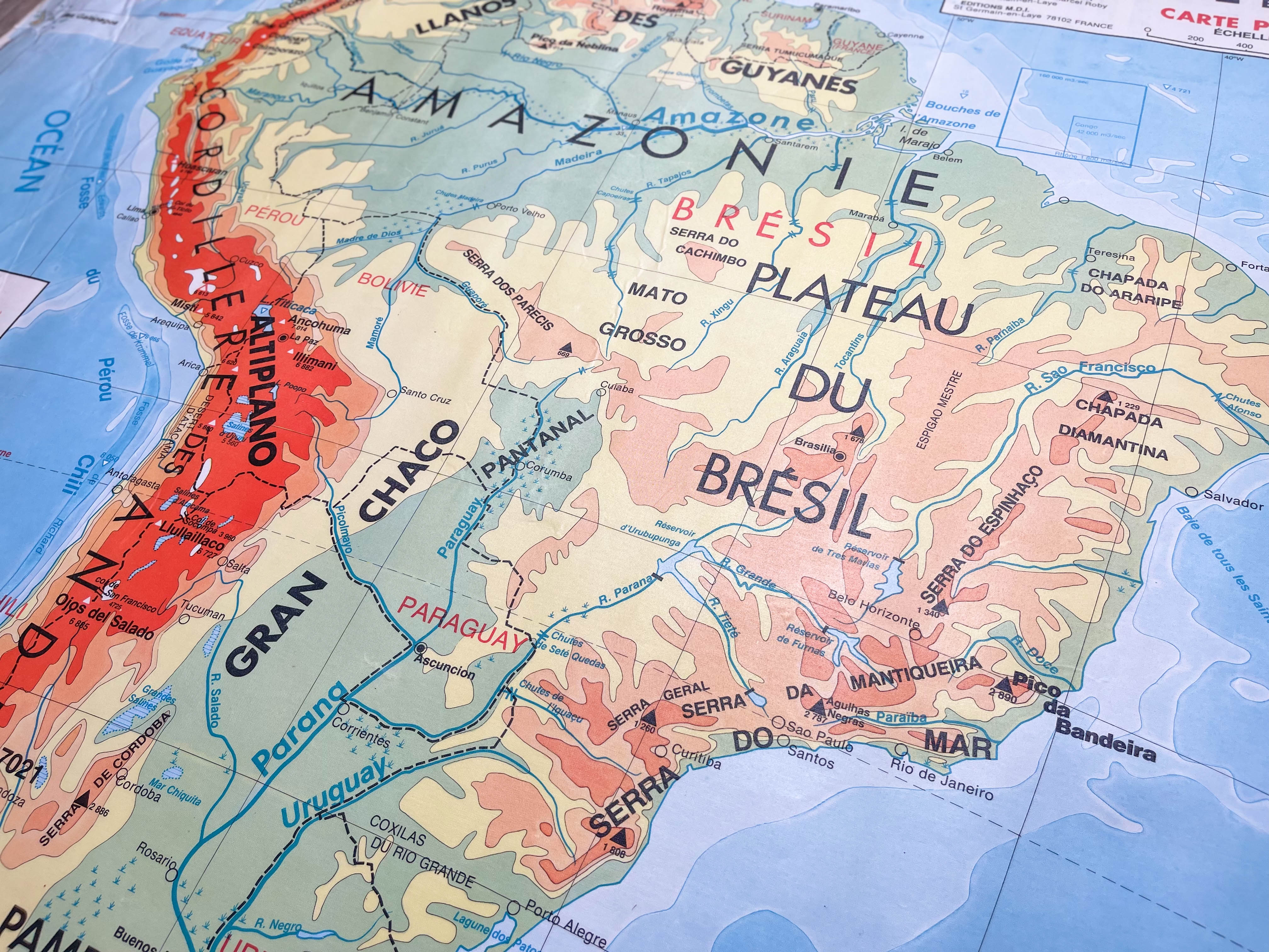 School map brazil vintage mdi year 1978