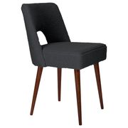 Chaise 'Shell' en bouclé gris foncé, années 1960