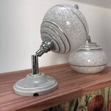 Pair of ceramic and glass wall sconces