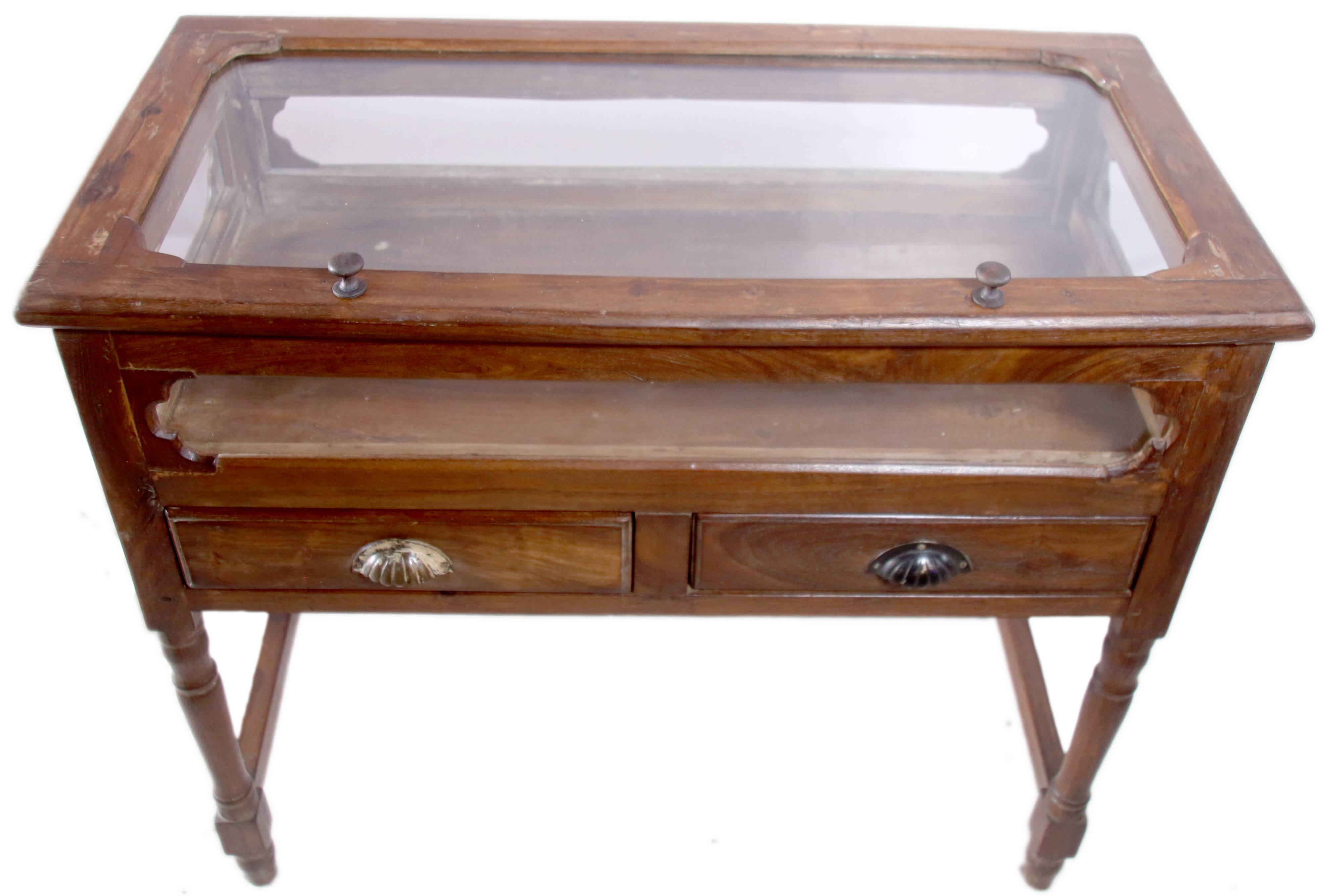 Showcase - display - antique Burmese teak jeweller's console
