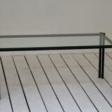Table basse métal et verre 1970