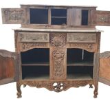 Provencal furniture in finely carved light walnut with wrought ironwork