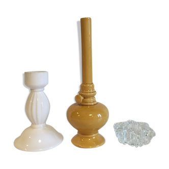 Ensemble de 3 bougeoirs vintage