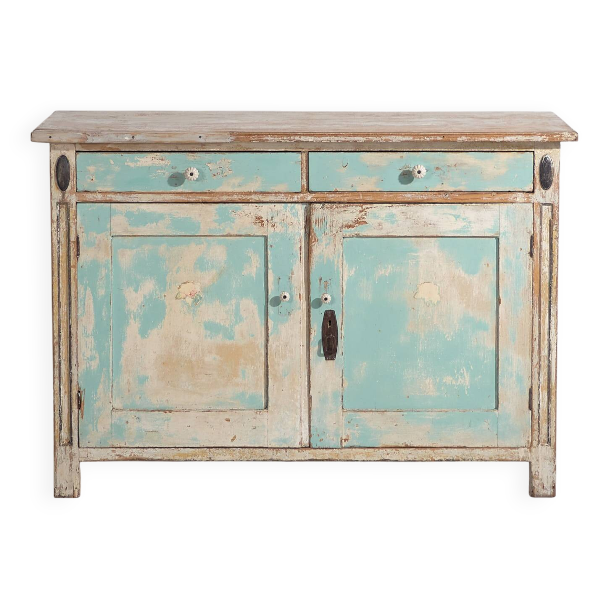 Antique sky blue chest of drawers (c.1920) #20