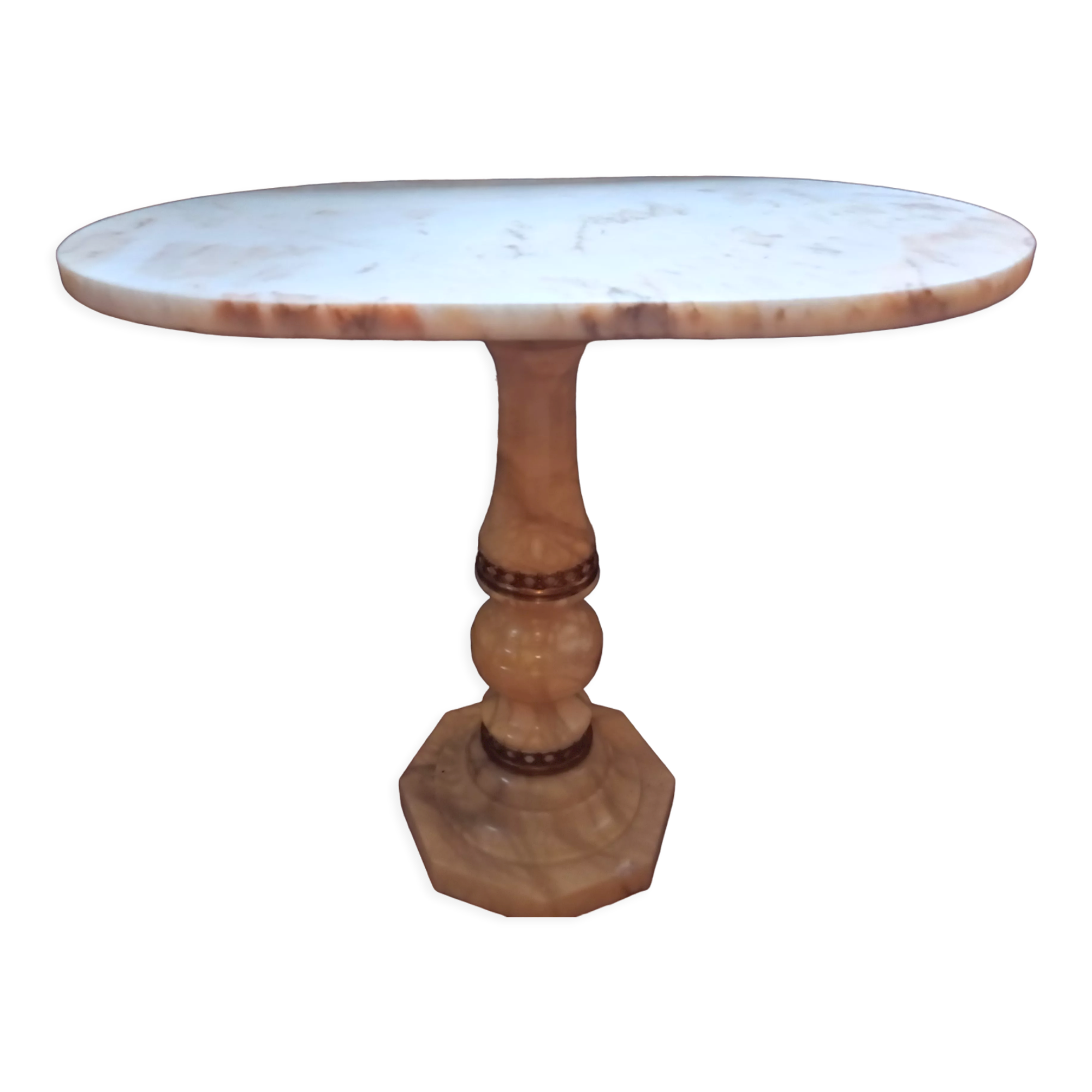 Alabaster pedestal table
