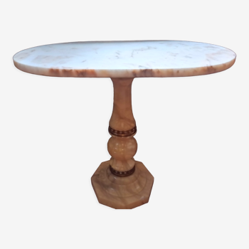 Alabaster pedestal table