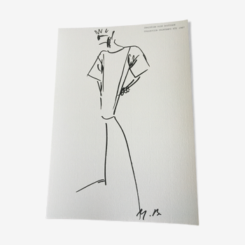 Illustration de mode et photographie vintage de presse Christian Dior  1987