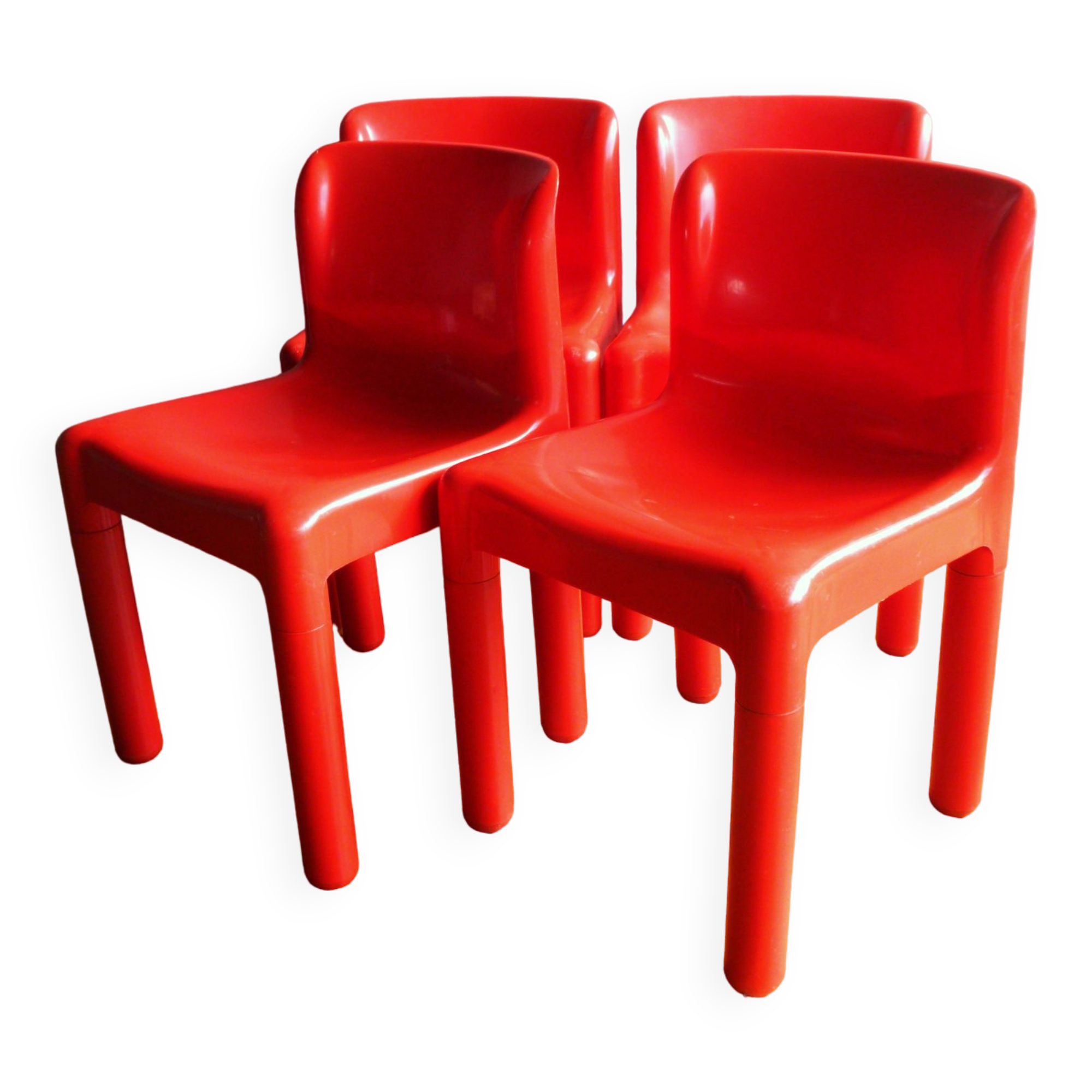 Set of 4 chairs by Carlo Bartoli, model 4875, Kartell edition, 70s