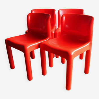 Lot de 4 chaises de Carlo Bartoli, modèle 4875, édition Kartell, années 70