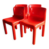 Set of 4 chairs by Carlo Bartoli, model 4875, Kartell edition, 70s