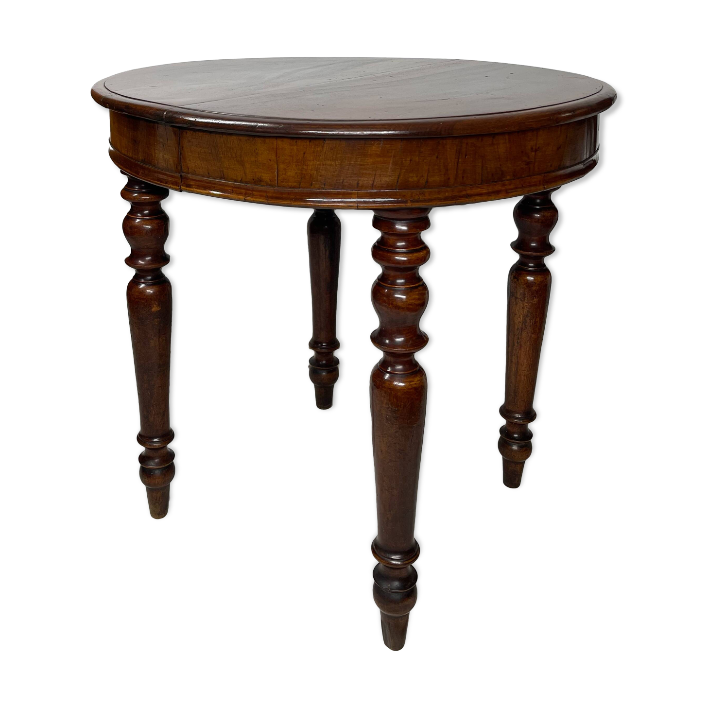 Table ronde italienne en noyer, années 1900