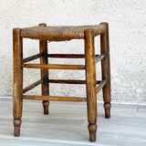 Stool old straw and oak country way