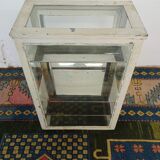 Ancient medical showcase in metal