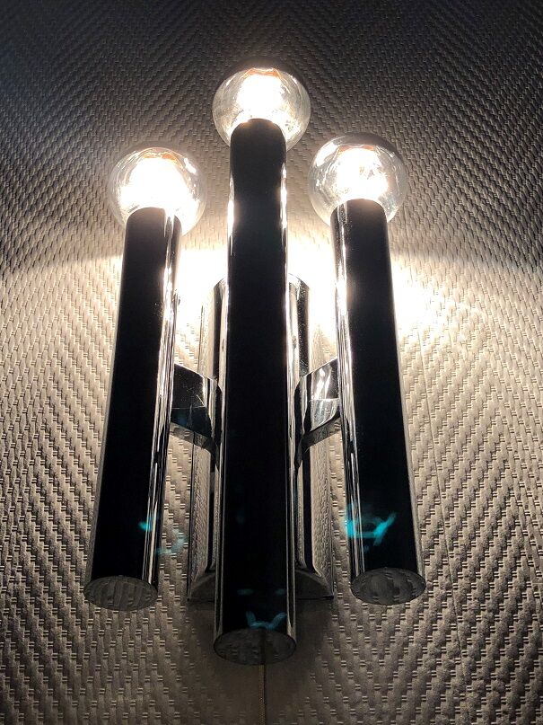 Chrome wall lamps from the 70s