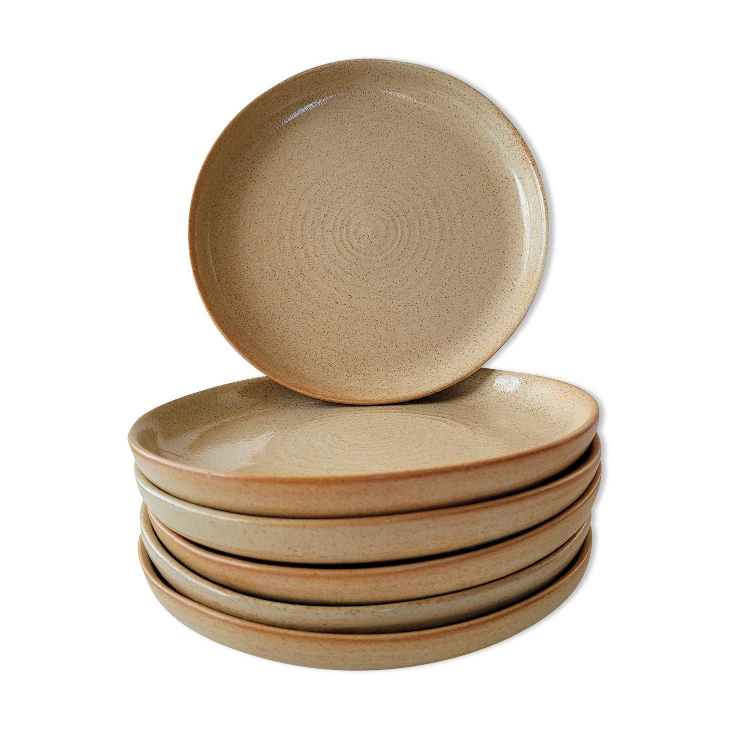 Lot d'assiettes à dessert en grès