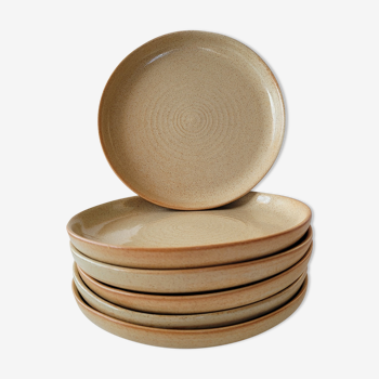 Set of stoneware dessert plates
