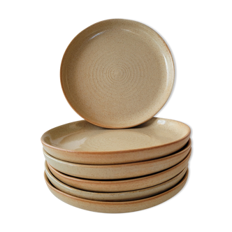 Lot d'assiettes à dessert en grès