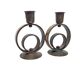 Art Deco brass candlesticks, 1930s, set of 2