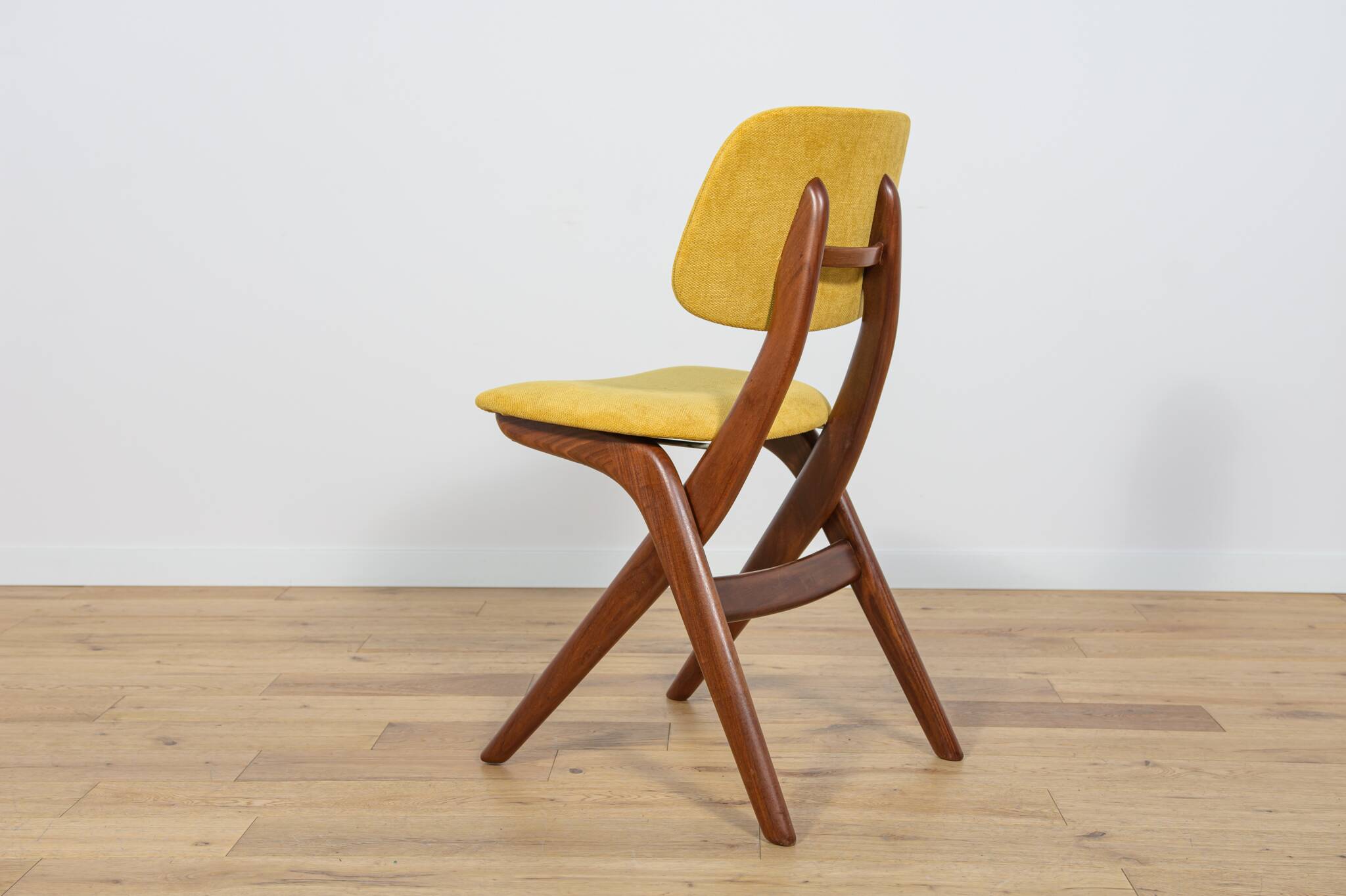 Mid-Century Teak Dining Chairs  Scissor by Louis van Teefelen for Wébé, Netherlands, 1950s, Set of 4