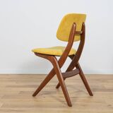 Mid-Century Teak Dining Chairs  Scissor by Louis van Teefelen for Wébé, Netherlands, 1950s, Set of 4