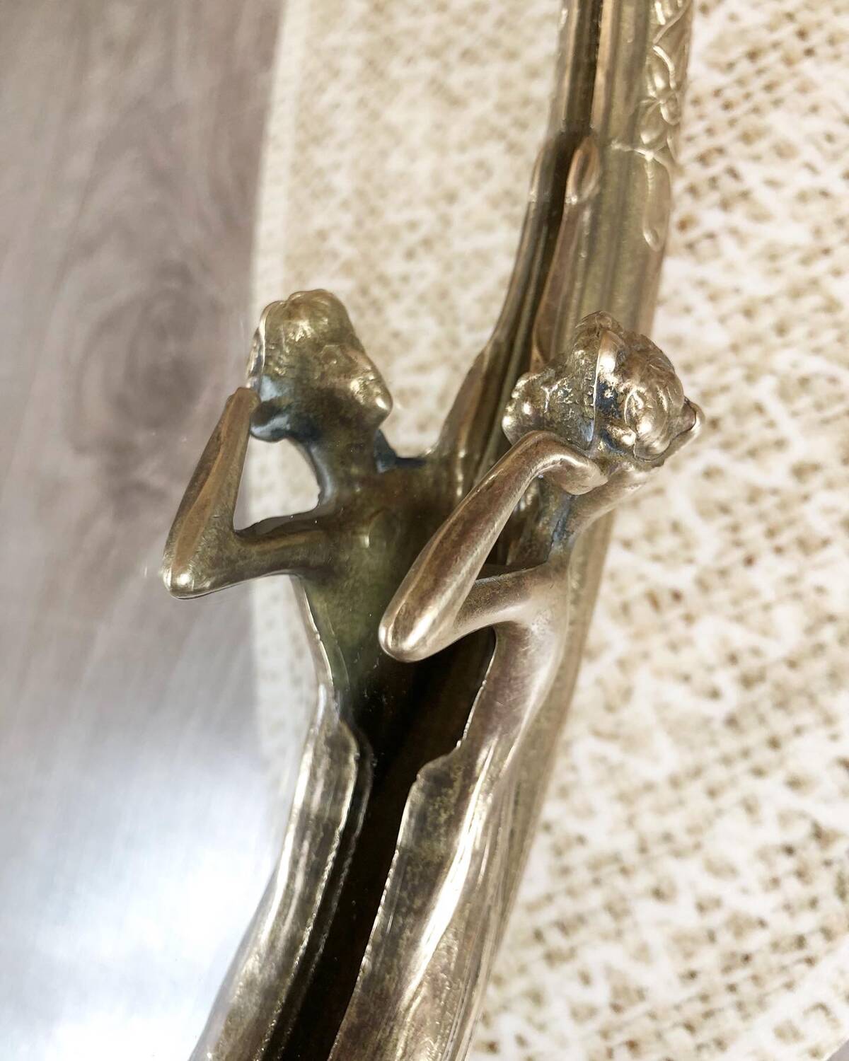 Vintage brass mirror