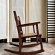 Children's rocking chair in dark wood and cane