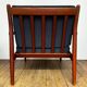 Fauteuil danois en teck et bouclette bleu