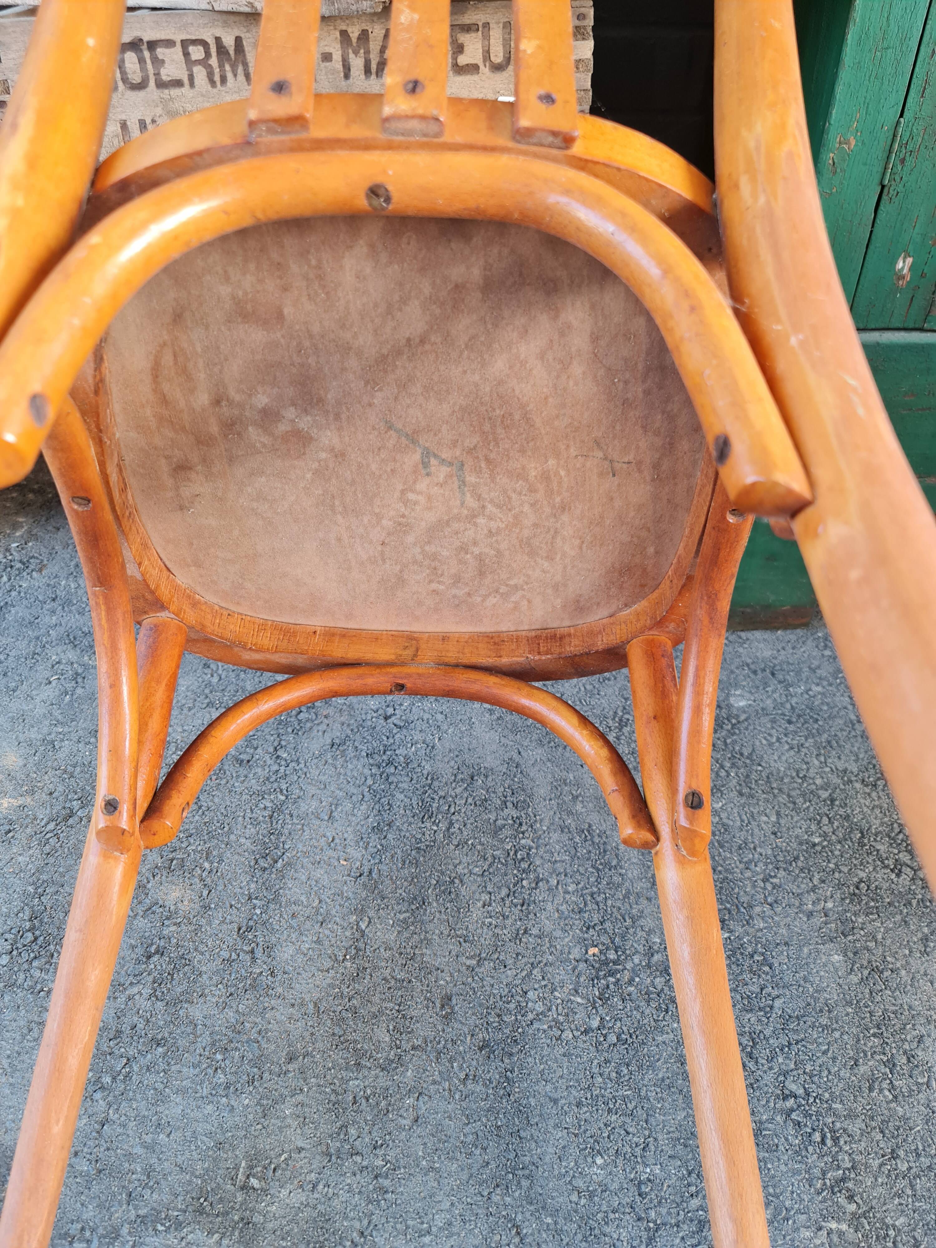 Series of four baumann bistro chairs