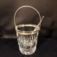 Crystal ice bucket and stainless steel spoon