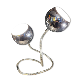 Lampe "snake eye balls" flexible par Goffredo Reggiani, acier chromé 1970s
