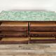 Vintage six-drawer oak chest of drawers with glass top, 1960