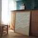 Tableau relief vagues beige et blanc