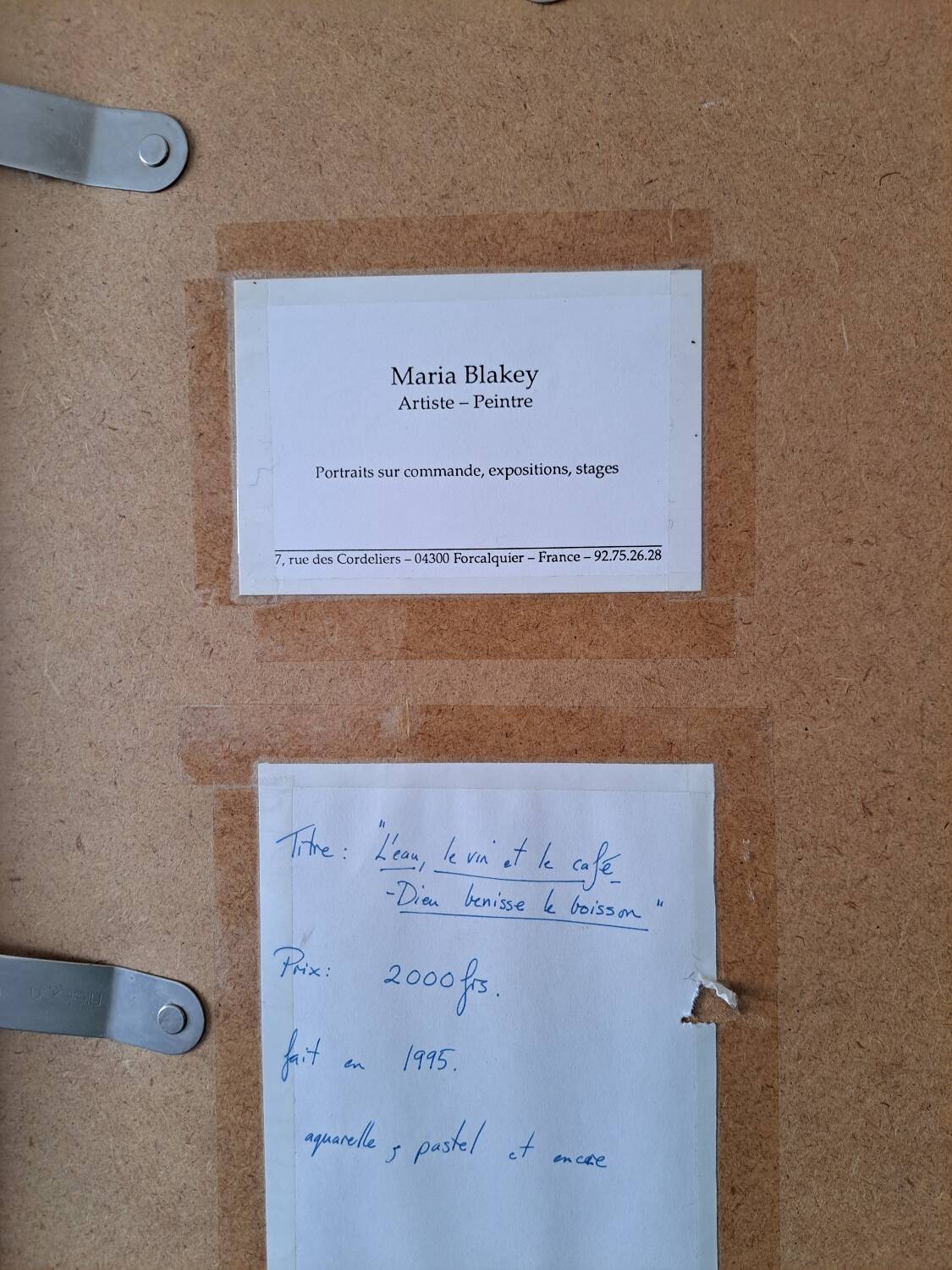 Large watercolor, pastel and ink painting signed Maria Blackey 1997