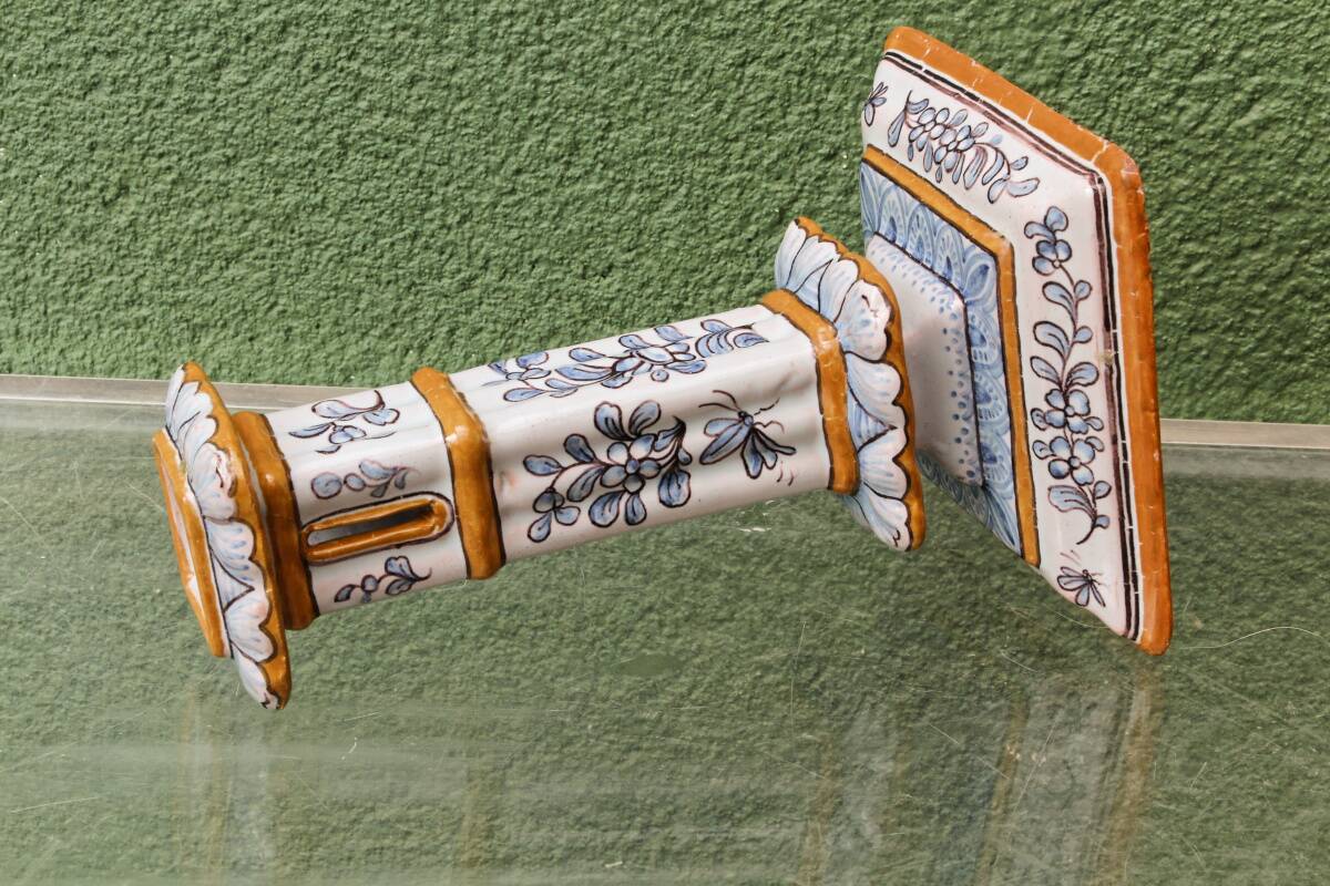Montagnon candlestick, in Nevers earthenware.